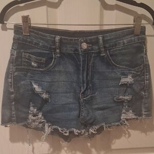 Distressed Denim Shorts